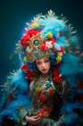 Fantasy of carnival participant in Asia. AI Generated. Art Print